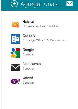 Añadir varias cuentas de Outlook.com a Windows 8