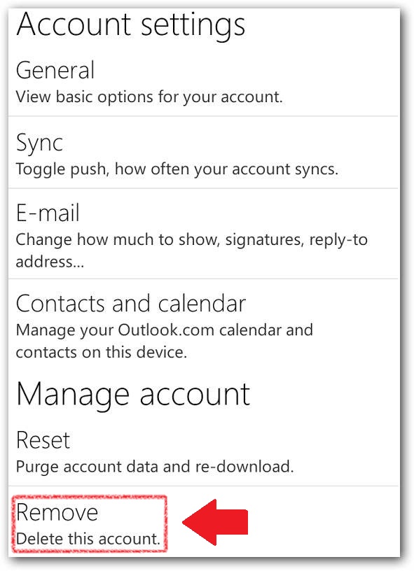 Cerrar sesión de Outlook en Android