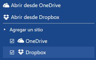 Enlazar Office Online con Dropbox