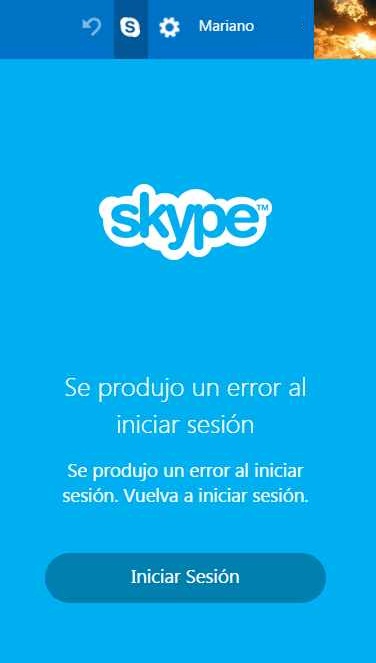 Error para iniciar sesión en Skype para Outlook.com