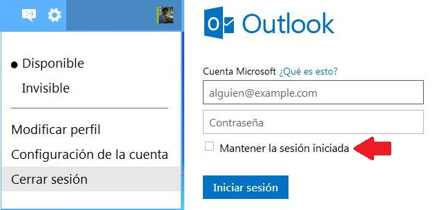 Forzar el cierre de sesión en Outlook.com