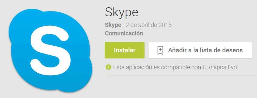 Nueva versión de skype para android