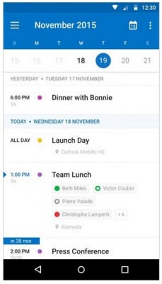 Nuevo diseño en calendario de Outlook Android