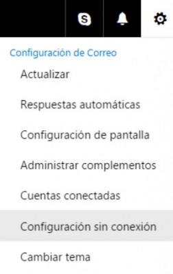 Trabajar sin conexión en Outlook.com