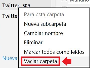 Vaciar carpetas rápidamente en Outlook.com